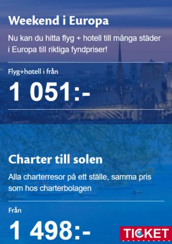 Erbjudanden av Resor i Bromma | Promotions Ticket se de Ticket.se | 2022-08-02 - 2022-08-16