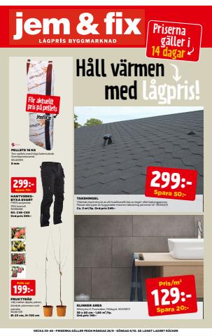 Erbjudanden av Bygg och Trädgård i Halmstad | -Jem&Fix Erbjudande Reklamblad de Jem&Fix | 2022-09-26 - 2022-10-09