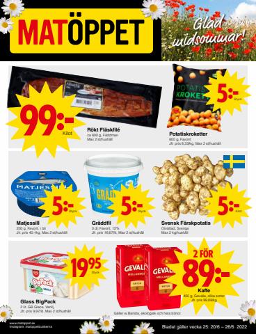 Erbjudanden av Matbutiker i Stockholm | Matöppet reklamblad de Matöppet | 2022-06-20 - 2022-06-26