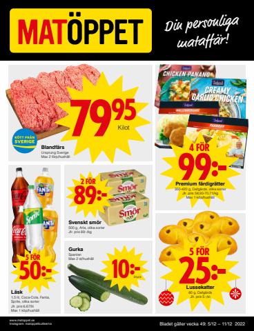 Erbjudanden av Matbutiker i Västervik | Matöppet reklamblad de Matöppet | 2022-12-05 - 2022-12-11