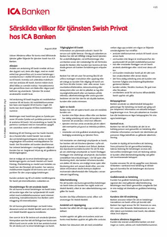 ICA Banken-katalog | Villkor för Swish | 2023-05-19 - 2023-06-24