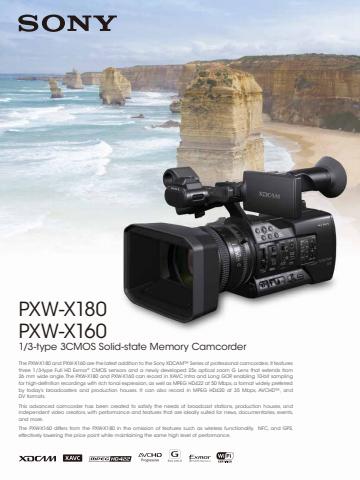 Erbjudanden av Elektronik och Vitvaror | Sony PXW-X160 & 180 de Sony | 2022-04-25 - 2022-06-24