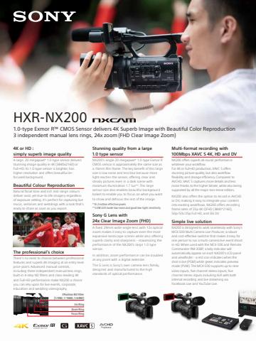 Sony-katalog | Sony HXR-NX200 | 2022-08-27 - 2022-10-28