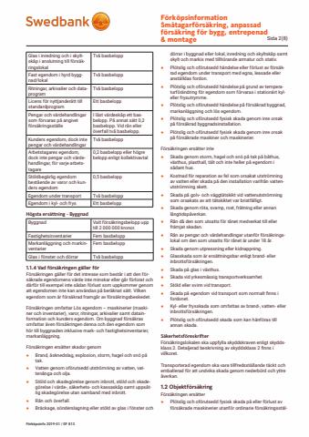 Swedbank-katalog | Förköpsinfo Småföretagsförsäkring | 2022-11-28 - 2023-02-04