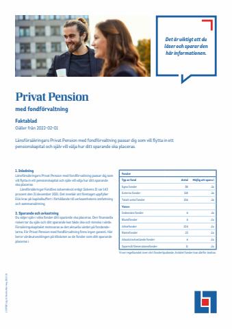 Erbjudanden av Banker i Stockholm | Private Pension de Länsförsäkringar | 2022-08-31 - 2022-11-26