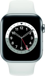 Apple Watch Series 6 - 44mm / GPS + Cellular / Silver Stainless Steel Case / White Sport Band för 6990 kr på Webhallen
