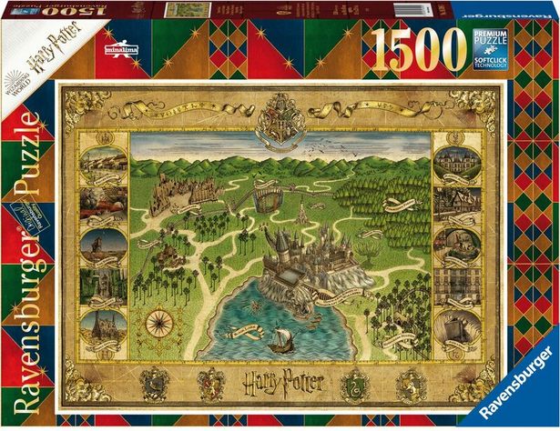 Pussel Hogwarts Map (1500 bitar) för 139 kr