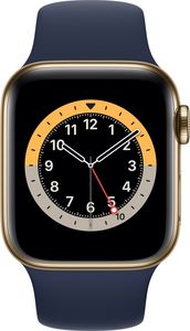 Apple Watch Series 6  - 40mm / GPS + Cellular /  Gold Stainless Steel Case / Deep Navy Sport Band för 6490 kr på Webhallen