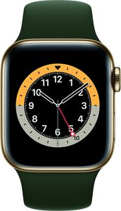 Apple Watch Series 6 - 40mm / GPS + Cellular / Gold Stainless Steel Case / Cyprus Green Sport Band för 6990 kr på Webhallen