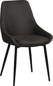 SIERRA stol microfiber mörkgrå/svarta metall ben för 1101 kr på EM Home