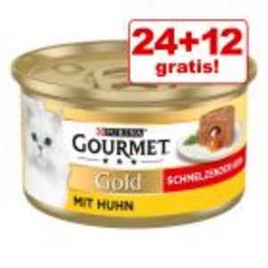 24 + 12 på köpet! 36 x 85 g Gourmet Gold för 162 kr på Zooplus