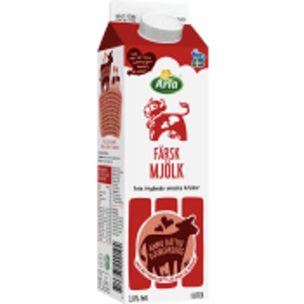 Mjölk 3% 1l Arla Ko för 11,7 kr