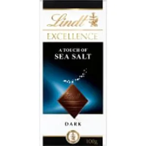 Chokladkaka EXCELLENCE Havssalt Mörk Choklad 100g Lindt för 27,9 kr på ICA Maxi