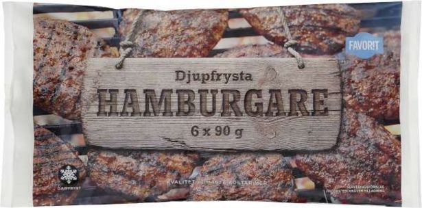 Hamburgare 6-Pack, Fryst för 39,95 kr