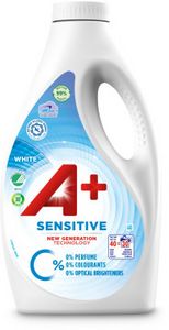 A+ Sensitive White Flytande Tvättmedel, 1600 ml för 78,9 kr på Lloyds Apotek