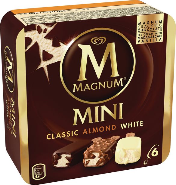 Magnum Mini Classic/Almond/White 6-p GB Glace för 51,95 kr