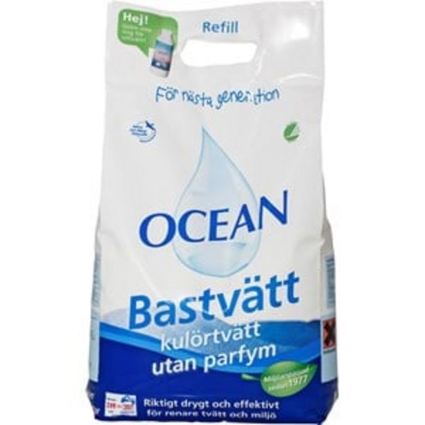 Tvättmedel Ocean Bastvätt Oparfymerat Refill, 6,2 kg för 349 kr på Granngården