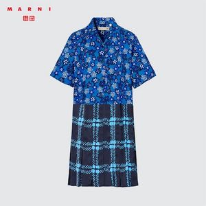 Marni Open Collar Short Sleeved Pleated Dress för 299 kr på Uniqlo