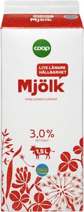 Standardmjölk Längre Hållbarhet för 21,5 kr på Coop