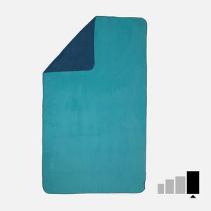 Handduk mikrofiber superkompakt 110 x 175 cm XL blå/grön för 129 kr på Decathlon